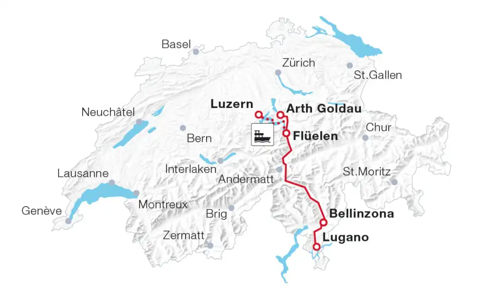 Trasa spoje Gotthard Panorama Express. Foto: Switzerland Tourism