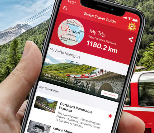 Aplikace Swiss Travel Guide. Foto: Switzerland Tourism