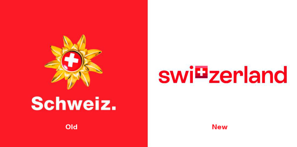 Které logo se vám líbí víc? Ilustrace: Switzerland Tourism